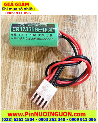 Sanyo CR17335SE-R; Pin nuôi nguồn Sanyo CR17335SE-R lithium 3v 2/3A 1800mAh (Zắc nâu 4holes)_Xuất xứ Nhật